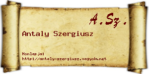 Antaly Szergiusz névjegykártya